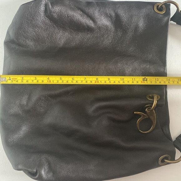 SIMPLY VERA  DARK BROWN SOFT THICK PEBBLED LEATHER BAG - Picture 10 of 11